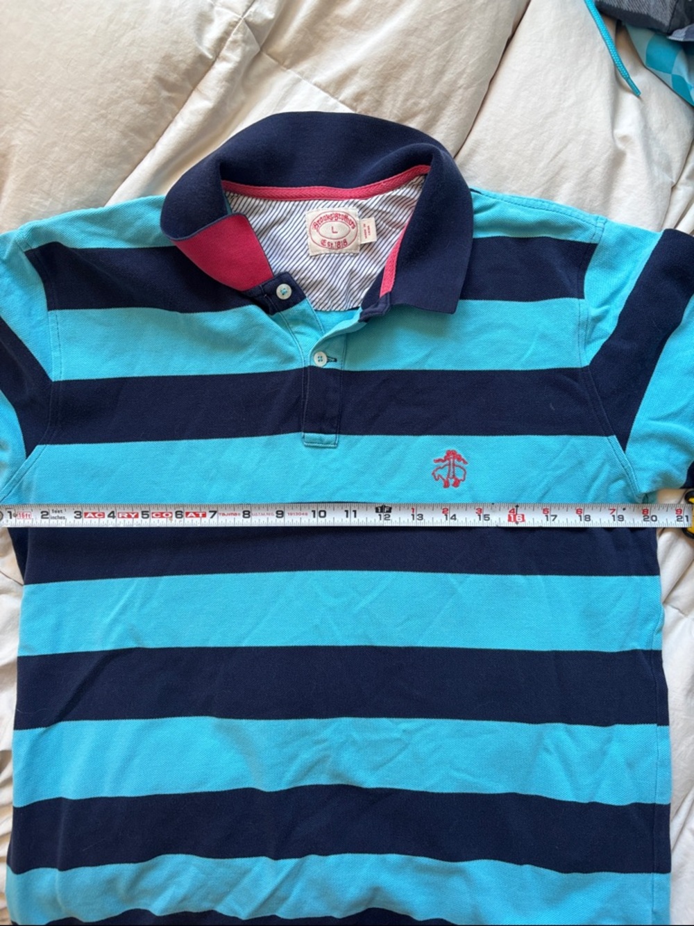 Brooks Brothers Blue & Navy Striped Polo
